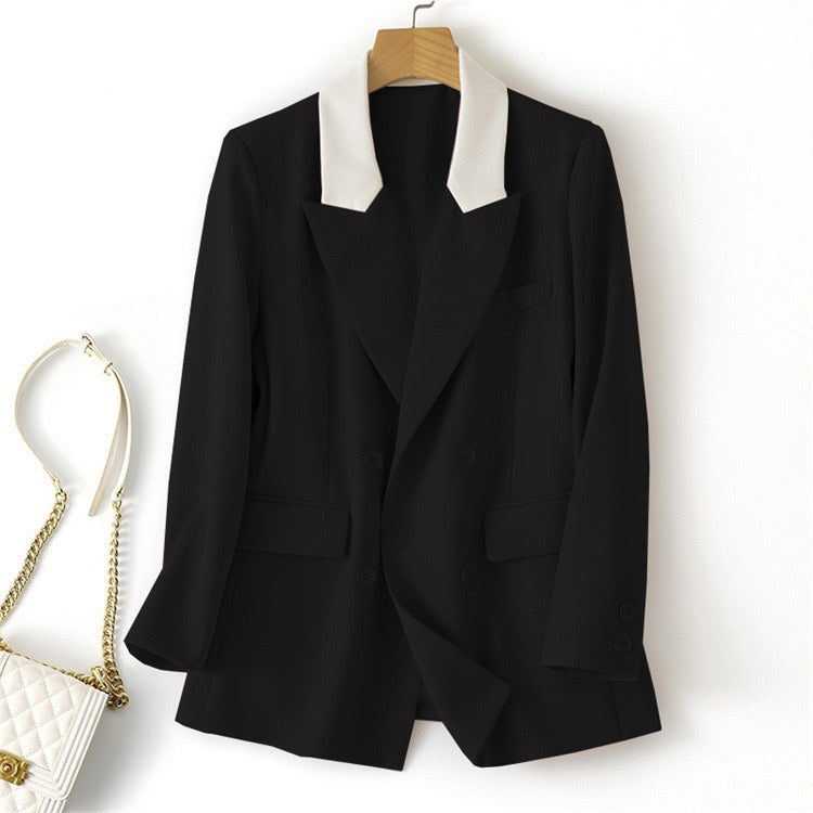 Black Blazer with white collar